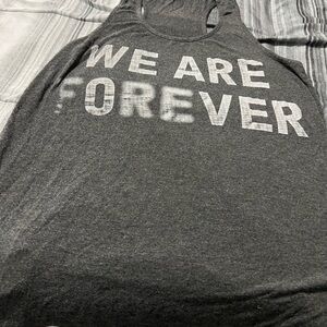 Gray Tank Top with 'We Are Forever' Print